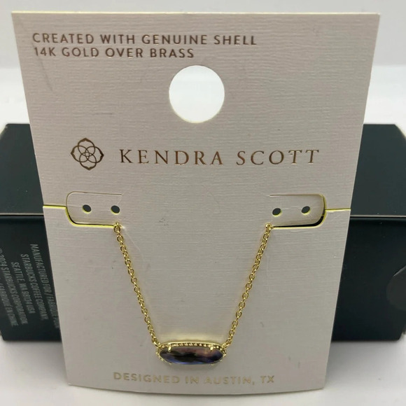 Kendra Scott Jewelry - KENDRA SCOTT Elisa Genuine Purple Shell Pendant Necklace in 14K Gold/Brass NWT